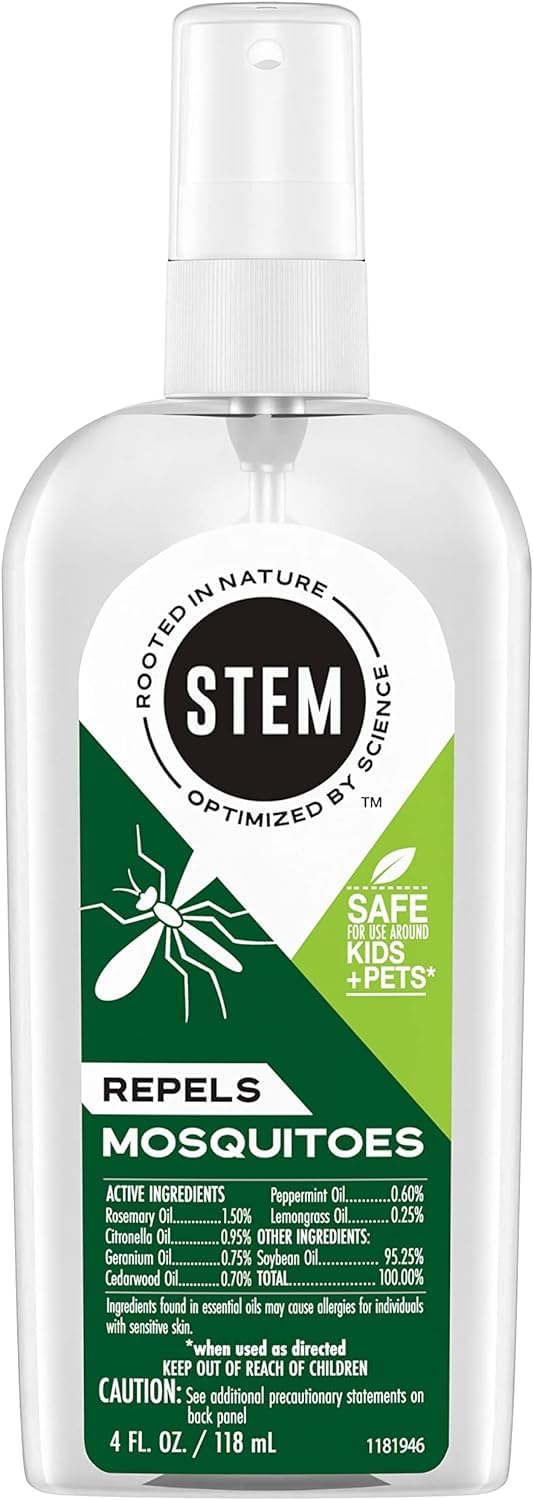 Stem Mosquito Repellent Spray, 4 fl oz, Pack of 6, with Botanical Extracts, PEST-027247