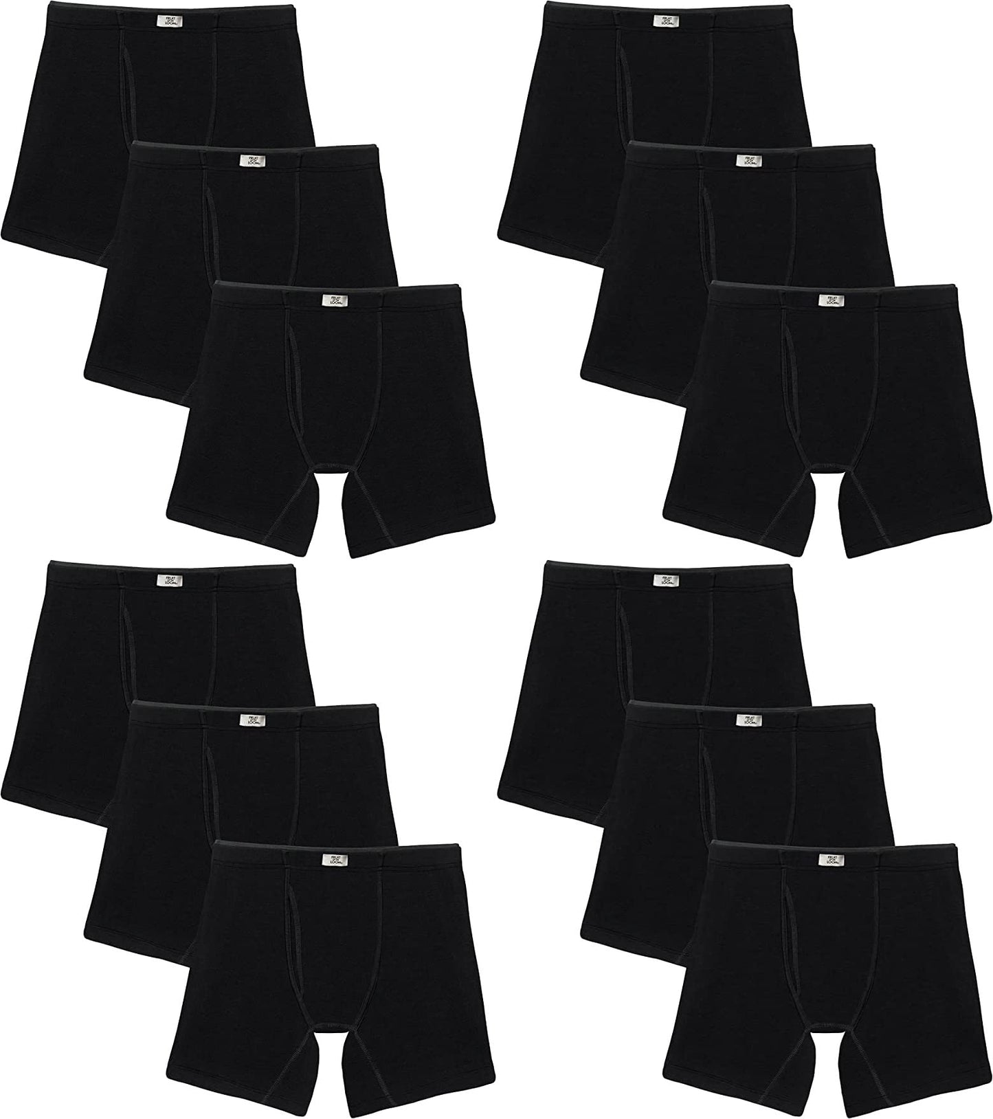 Fruit of the Loom Men's Breathable Boxer Briefs 12-Pack Performance Stretch Micro-Mesh Tri-Cool Support Pouch