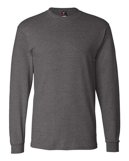 Hanes Long Sleeve Beefy-T T-Shirts (Medium, White)