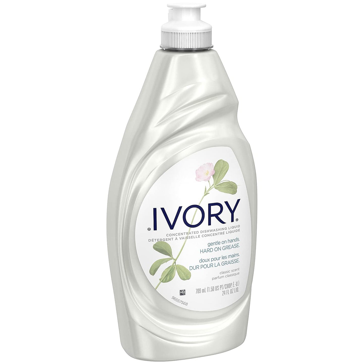 Ivory Dish Soap Classic Scent, Tough on Grease, Made Without Dyes, 24 fl oz (Pack of 10)