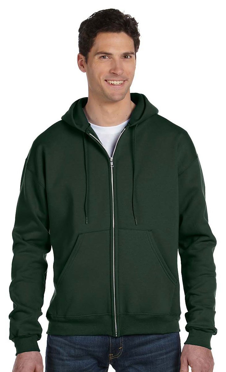 Champion Adult 50/50 Full-Zip Hooded Sweatshirt, Ash, Large