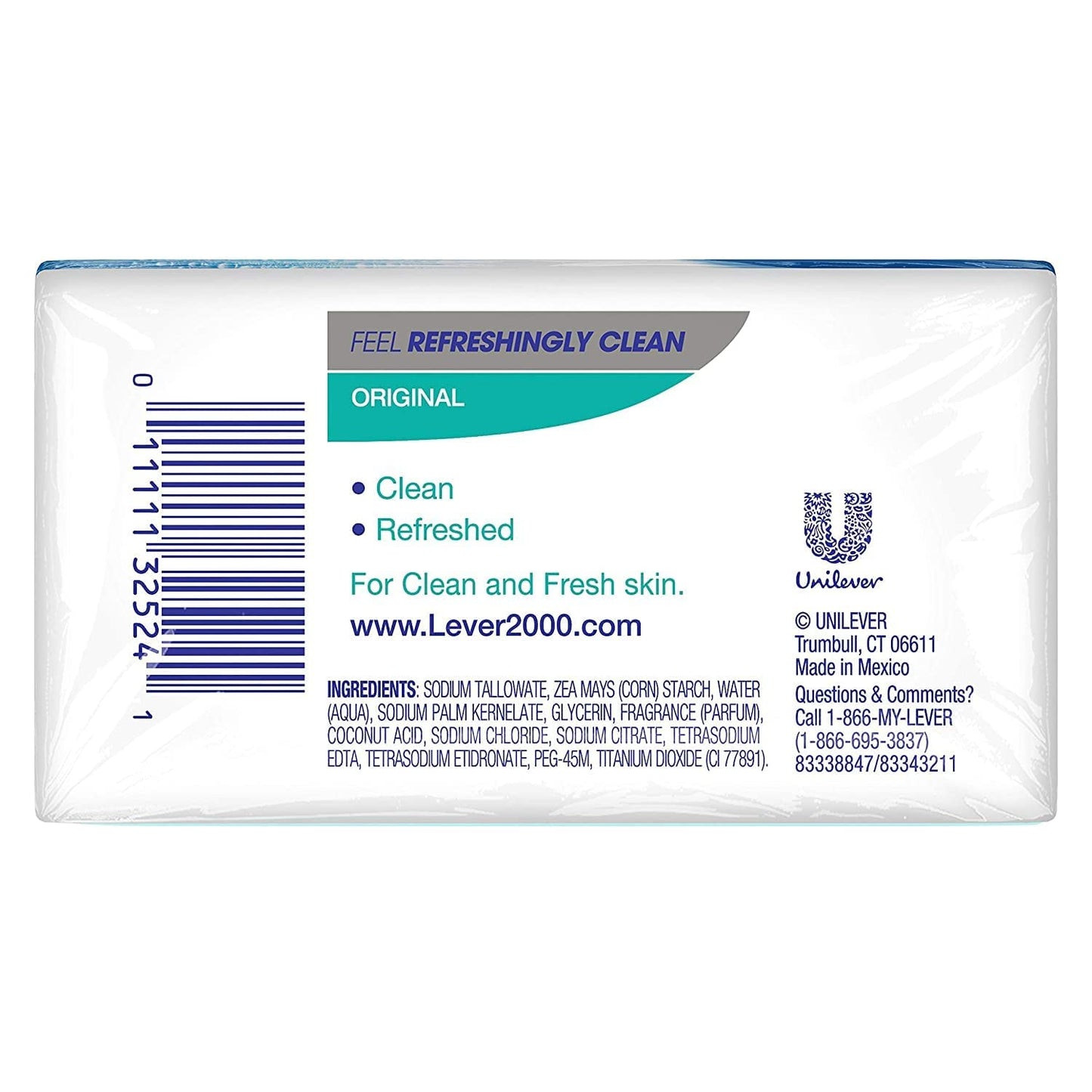 Lever 2000 Original Refreshing Bar Soap, Perfectly Fresh 4 oz, 2 ea (Pack of 5)