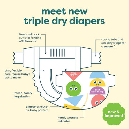 Babyganics Size 2, 152 count, Absorbent, Breathable, Triple Dry Protection Diapers