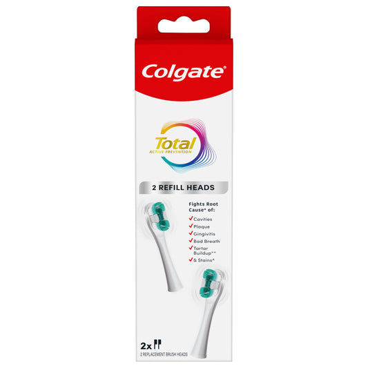 Colgate Total Battery Replacement Toothbrush Heads, 2 Pack