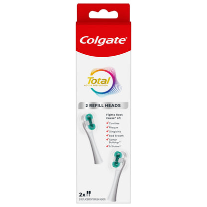 Colgate Total Battery Replacement Toothbrush Heads, 2 Pack