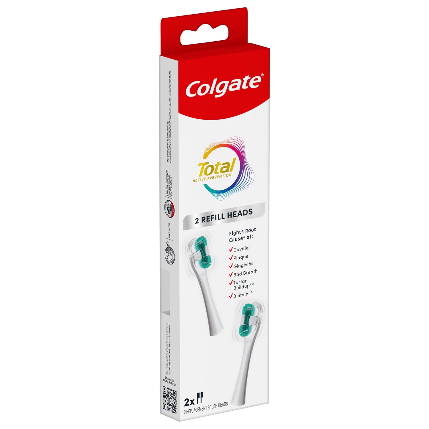 Colgate Total Battery Replacement Toothbrush Heads, 2 Pack