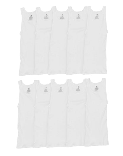 Hanes Men’s 9Pack White A-Shirts Tagless Undershirts Tanks Tank Tops L