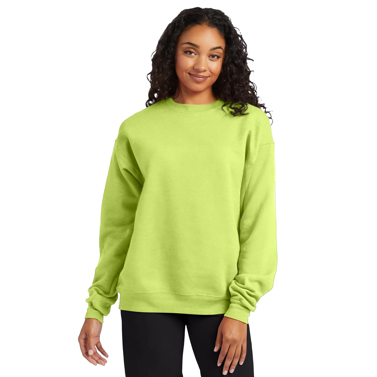 Hanes Men's EcoSmart Sweatshirt, safety green, Small