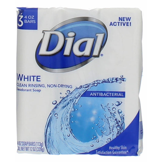 Dial White Antibacterial Bar Soap, 4-Ounce Bars, 3-Count (Pack of 4)