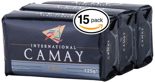Camay CHIC Softly Scented Bar Soap (PACK OF 15) All-in-one exfoliating and moisturizing soap Leaves Skin Smooth & Radian! Great for Hands, Face & Body! (15 Bars, 4.4oz Each Bar)