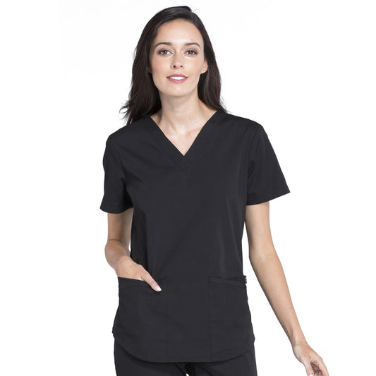 CHEROKEE Workwear Professionals Women Scrubs Top V-Neck Plus Size WW665, 3XL, Eggplant (Copy)