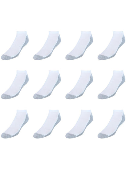 Hanes Men's, X-Temp Cushioned No Show Socks, 12-Pack, White, 12-14
