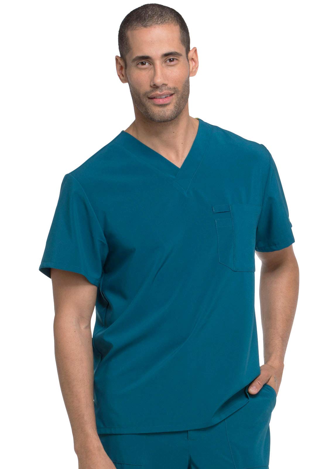 Dickies EDS Essentials Men Scrubs Top Tuckable V-Neck Plus Size DK635, 2XL, White