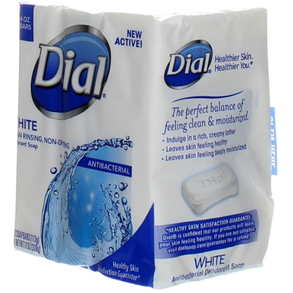 Dial White Antibacterial Bar Soap, 4-Ounce Bars, 3-Count (Pack of 4)