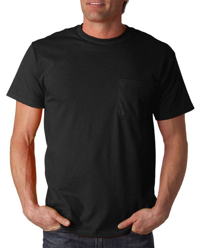 Fruit of the Loom 5 oz., 100% Heavy Cotton HD Pocket T-Shirt (3931P)- BLACK,M