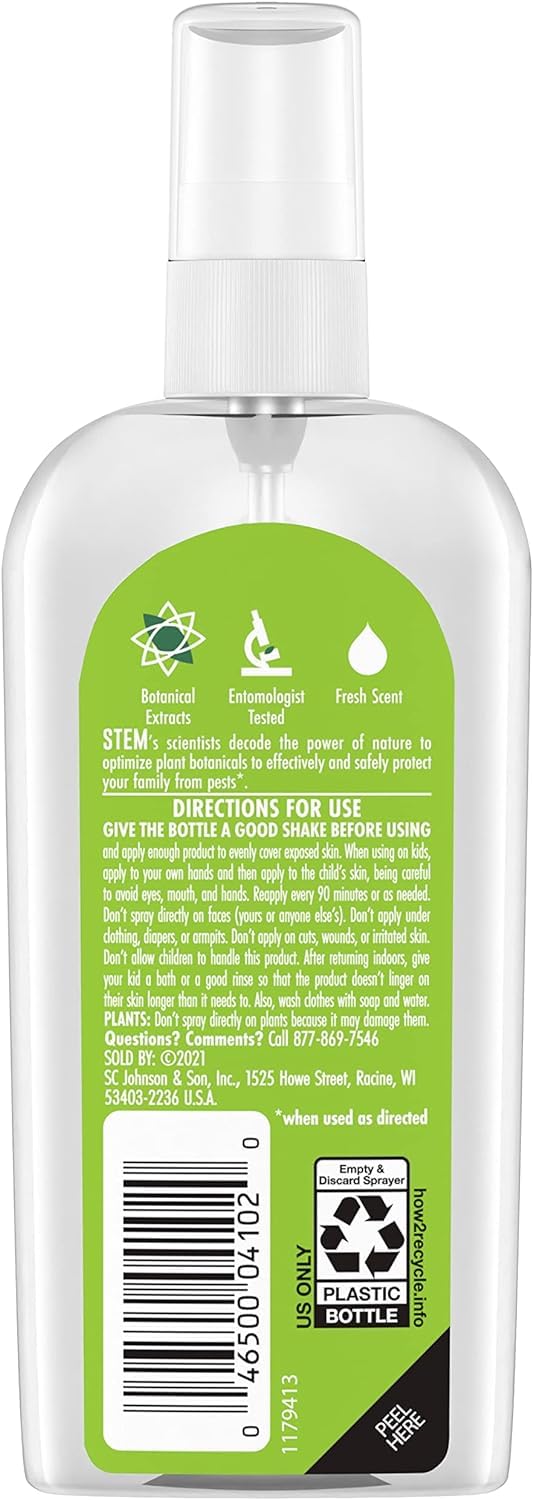 Stem Mosquito Repellent Spray, 4 fl oz, Pack of 6, with Botanical Extracts, PEST-027247