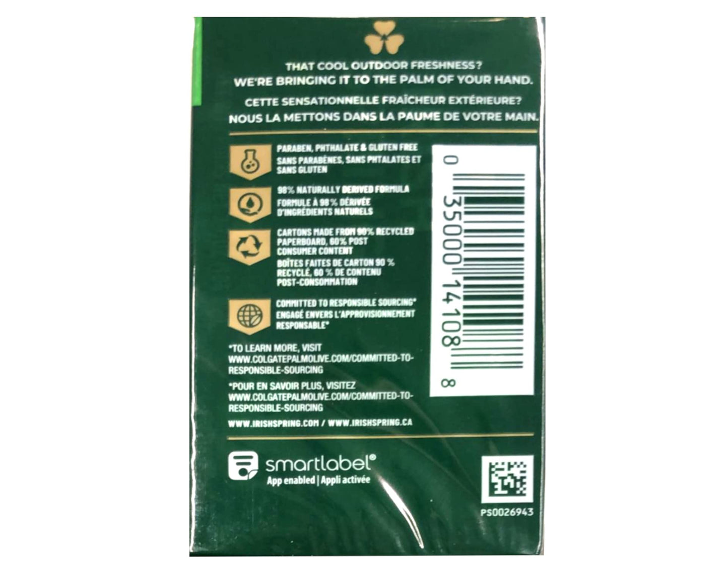 Irish Spring Deodorant Soap Original Bar, 3 Count 3.75 Ounce, 4 Packs, Total 12 Bars