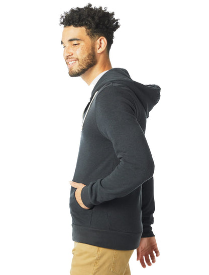 Alternative Men's Rocky Fleece Zip Hoodie, Eco True Black, X-Large