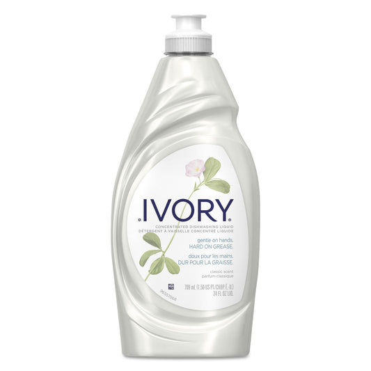 Ivory Dish Soap Classic Scent, Tough on Grease, Made Without Dyes, 24 fl oz (Pack of 10)