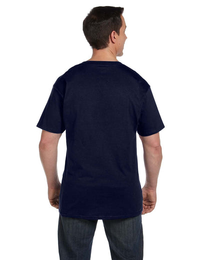 Men's 6.1 oz Hanes BEEFY-T T-Shirt w/Pocket NAVY SIZE 3X