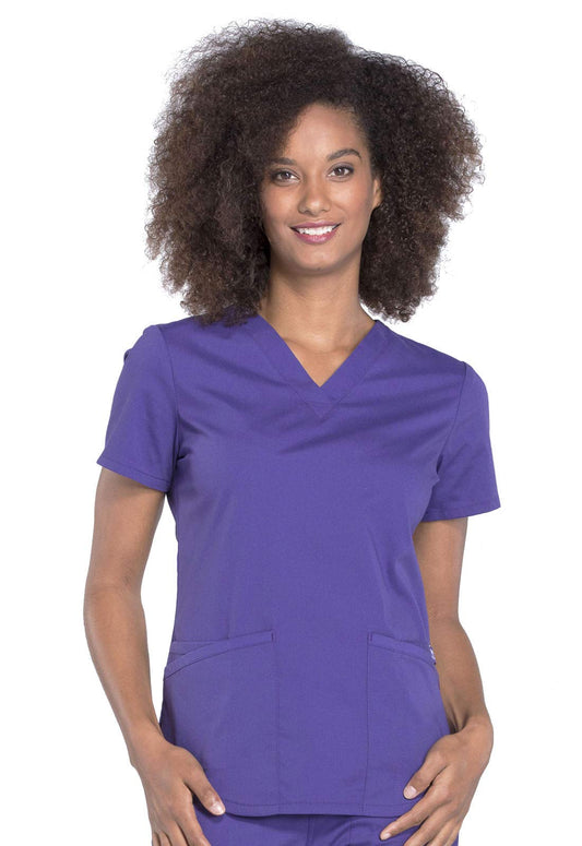 CHEROKEE Workwear Professionals Women Scrubs Top V-Neck Plus Size WW665, 4XL, Grape