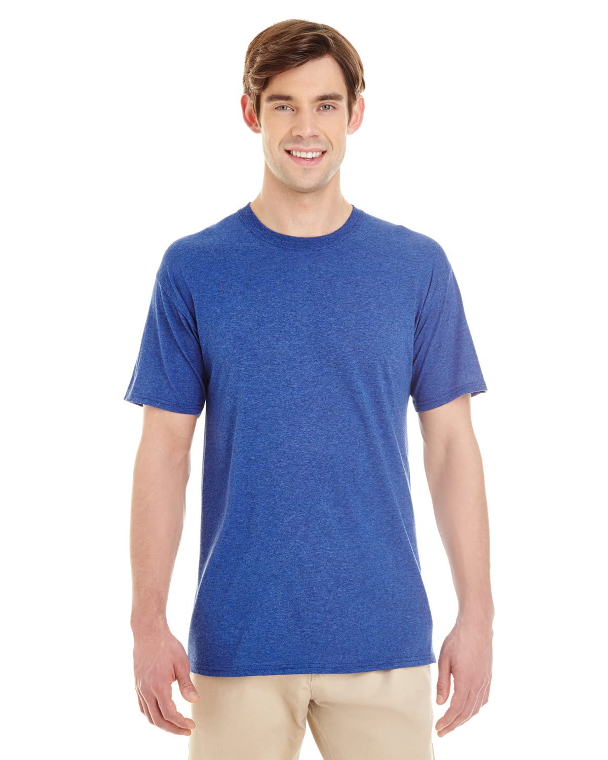 Jerzees Adult 4.5 oz. TRI-BLEND T-Shirt L FIERY RED HTHR