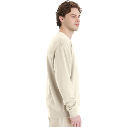 Hanes mens Originals Fleece Garment Dyed Pullover, Crewneck Sweatshirts, Parchment, X-Large