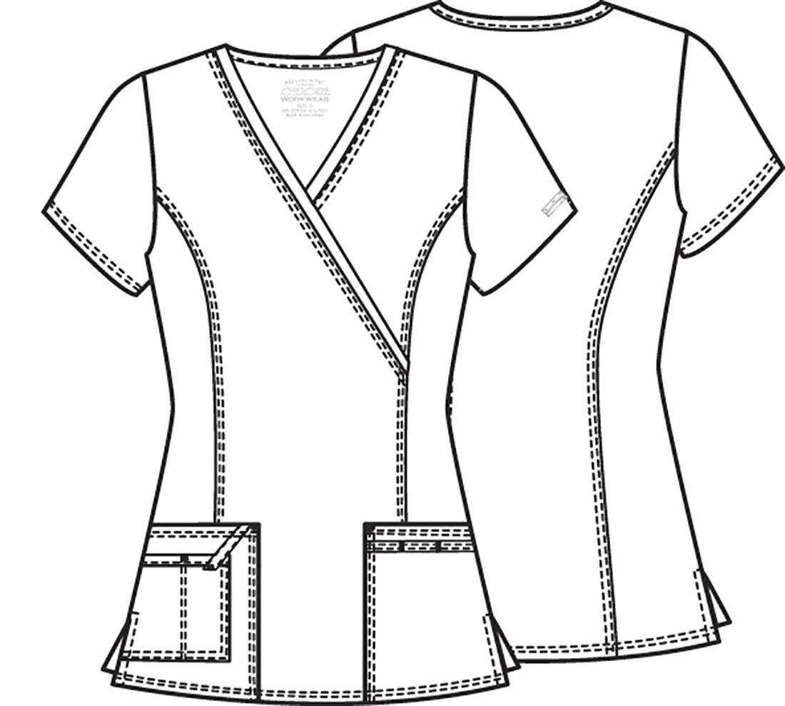 Cherokee Women's Workwear Scrubs Core Stretch Mock-Wrap Top (XX-Small), Wine (Copy)