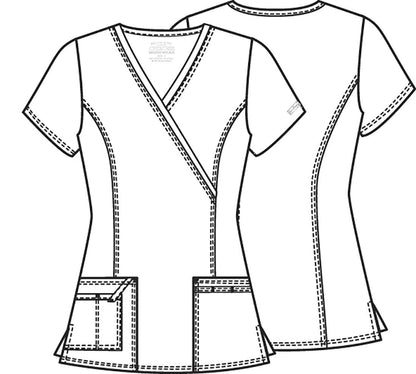 Cherokee Women's Workwear Scrubs Core Stretch Mock-Wrap Top (XX-Small), Wine (Copy)