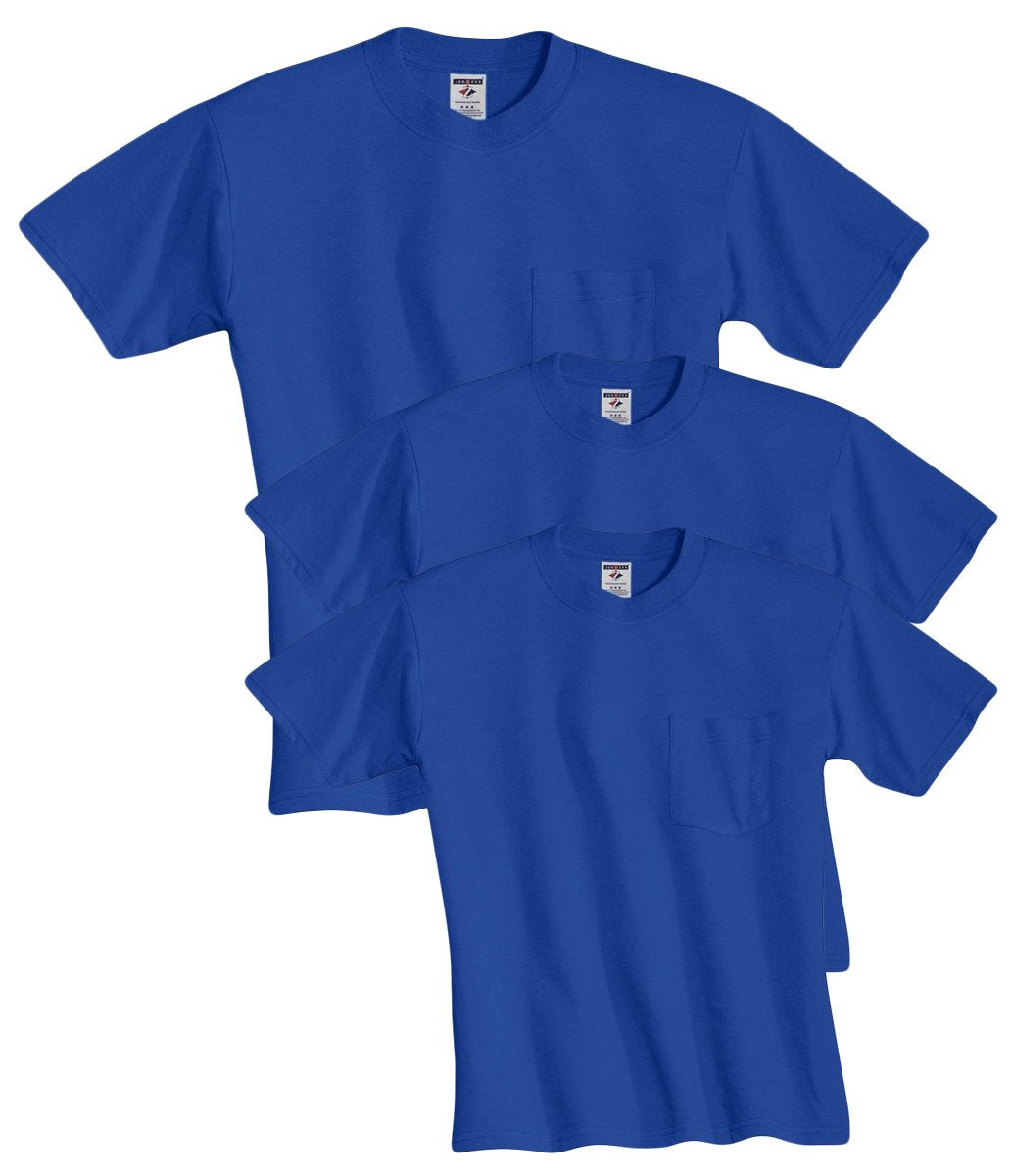 Jerzees Men's Dri-Power Short Sleeve T-Shirt (Pocket & No, Pocket-3 Pack-Oxford, X-Large