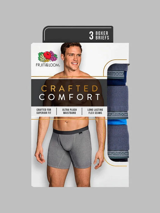 Fruit Of The Loom Men's Crafted Comfort™ Boxer Briefs, Extended Sizes Assorted 3 Pack