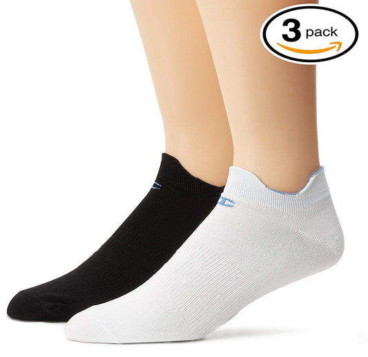 Champion Men's 3Pack Black & White No-Show Athletic Low Cut Socks, Shoe 6-12