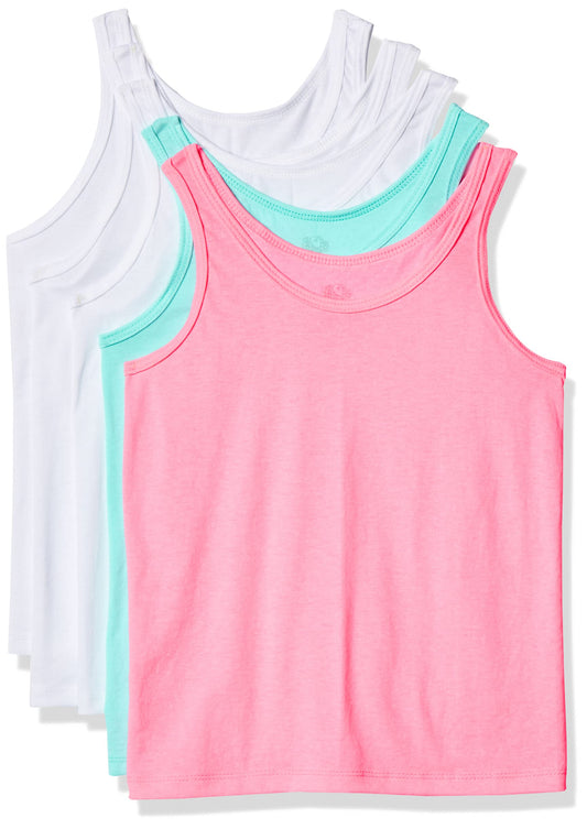 Fruit of the Loom Girls' Big Assorted Tank (Pack of 5), assorted/jersey, 2T/3T