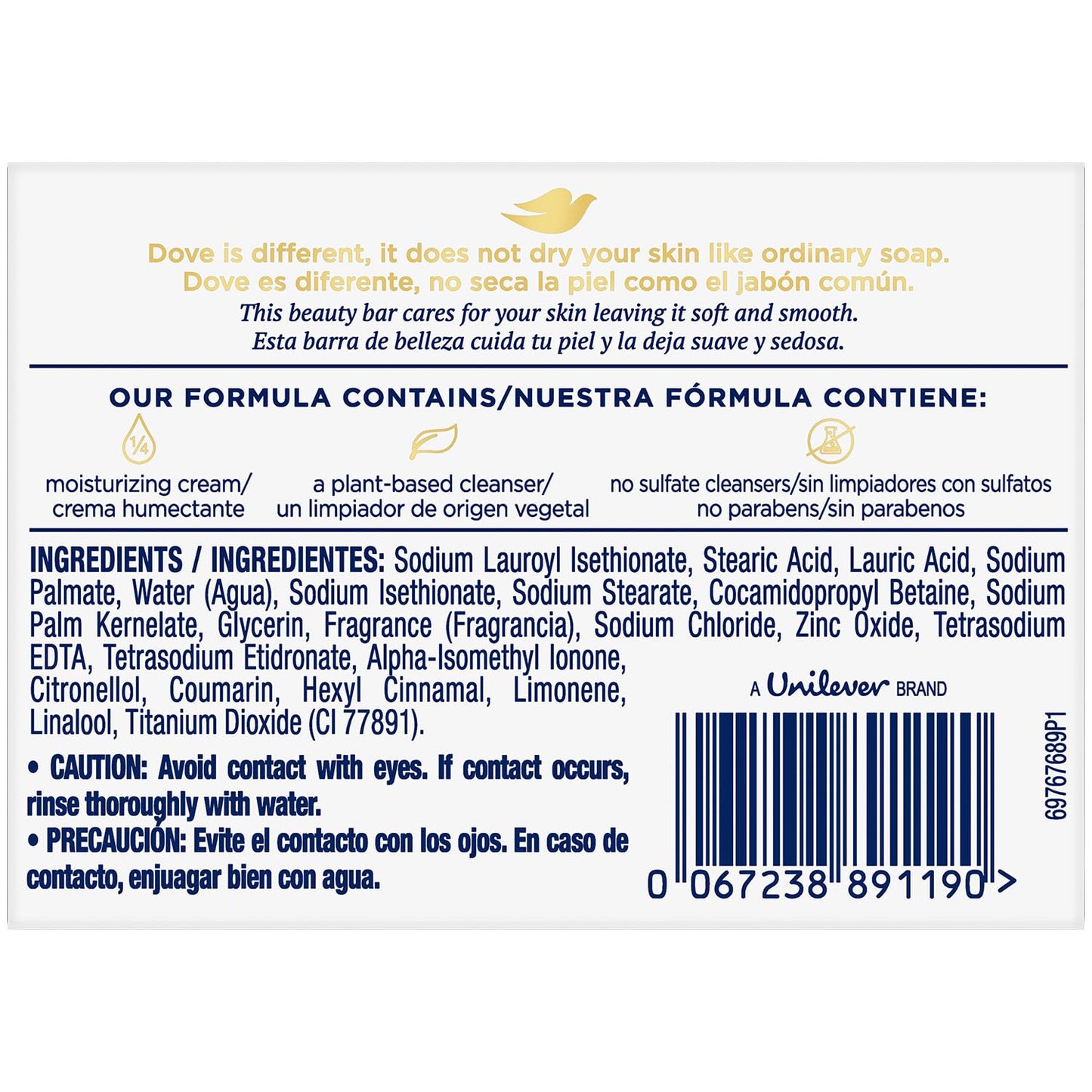 Dove Soap, Original Beauty Bar 3-Pack - 3-in-1 Moisturizing Face, Body & Hand Soap, 4.75 Oz Ea