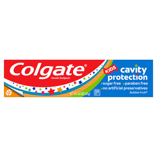 Colgate Kids Cavity Protection Bubble Fruit Fluoride Toothpaste 4.6oz - Pack of 4