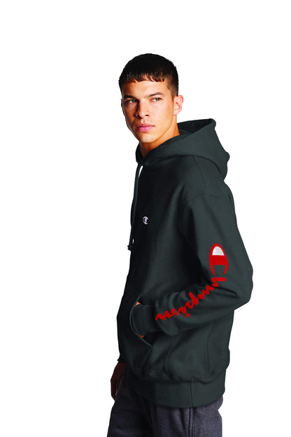 Champion Men's Reverse Weave Pullover Graphic, Oxford Gray-Y07985, Large