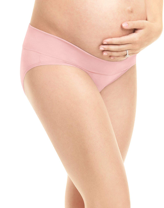 Playtex Women's Maternity Fold Down Modern Brief Panties 3-Pack, in The Navy dot/White/Gentle Peach, Medium