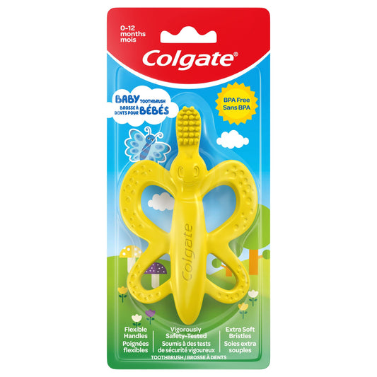 Colgate, Baby Toothbrush & Teether Butterfly Yellow, 1 Count