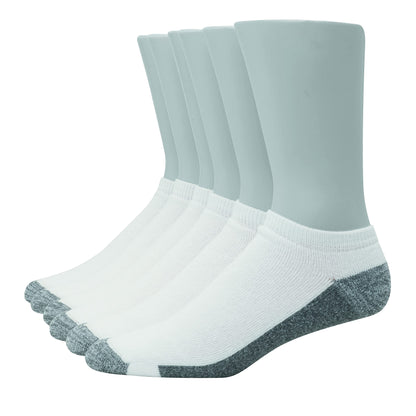 Hanes Ultimate Men's Ultra Cushion FreshIQ Odor Control with Wicking Low Cut Socks, 6-Pair Pack, White, 6-12