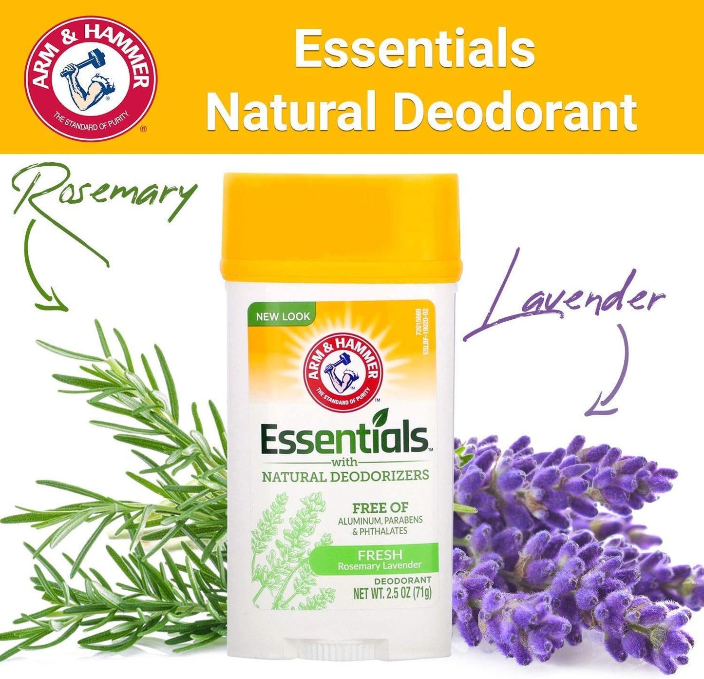 Arm & Hammer Essentials Deodorant, Fresh, 2.5 oz. (Pack of 2)