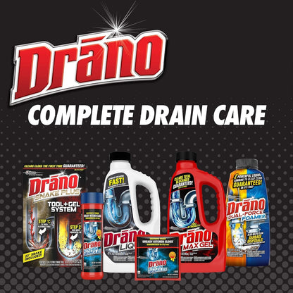 Drano Liquid Drain Clog Remover and Cleaner for Shower or Sink Drains Unclogs and Removes Hair Soap Scum Blockages, Multi, 32 Fl Oz