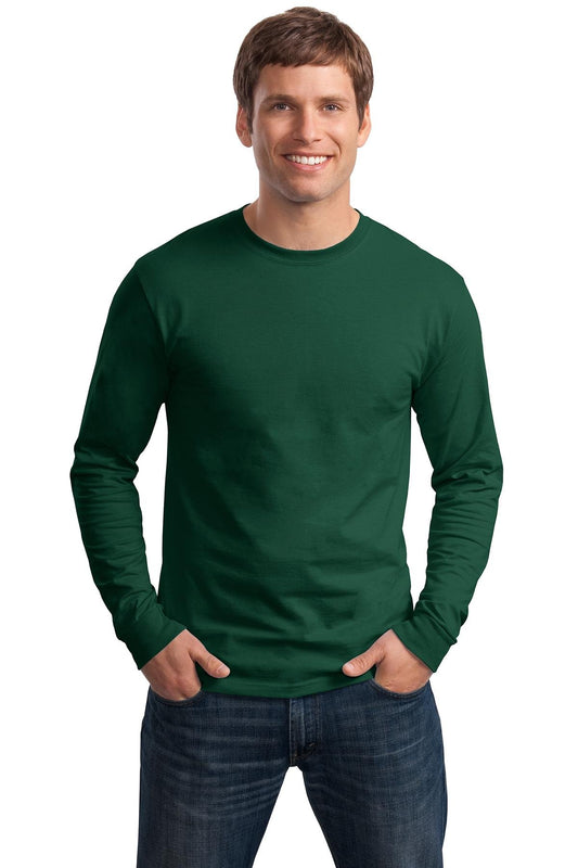 Hanes Adult Tagless Long Sleeve Tee (Large (42-44), Deep Forest)