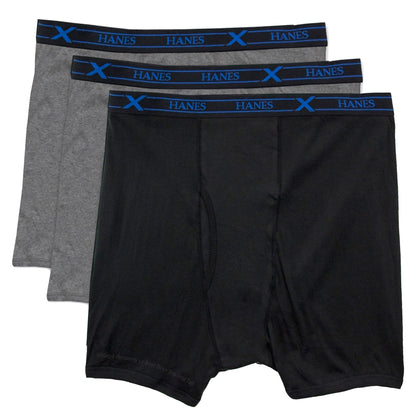 Hanes Boys' 4 Pack Ultimate Comfort Flex Printed Boxer Brief, Assorted, X-Large