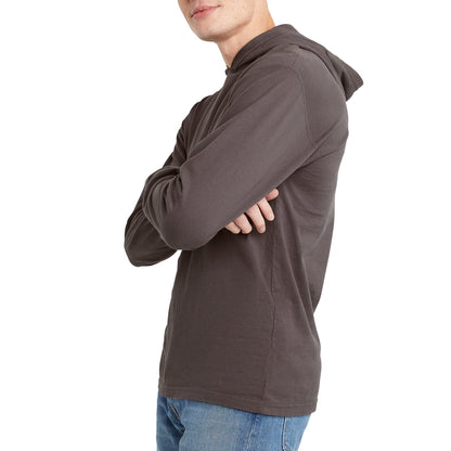 Hanes Comfortblend Men's T-Shirt, Long-Sleeved Hoodie, Garment Dyed Cotton Tee, New Railroad Gray