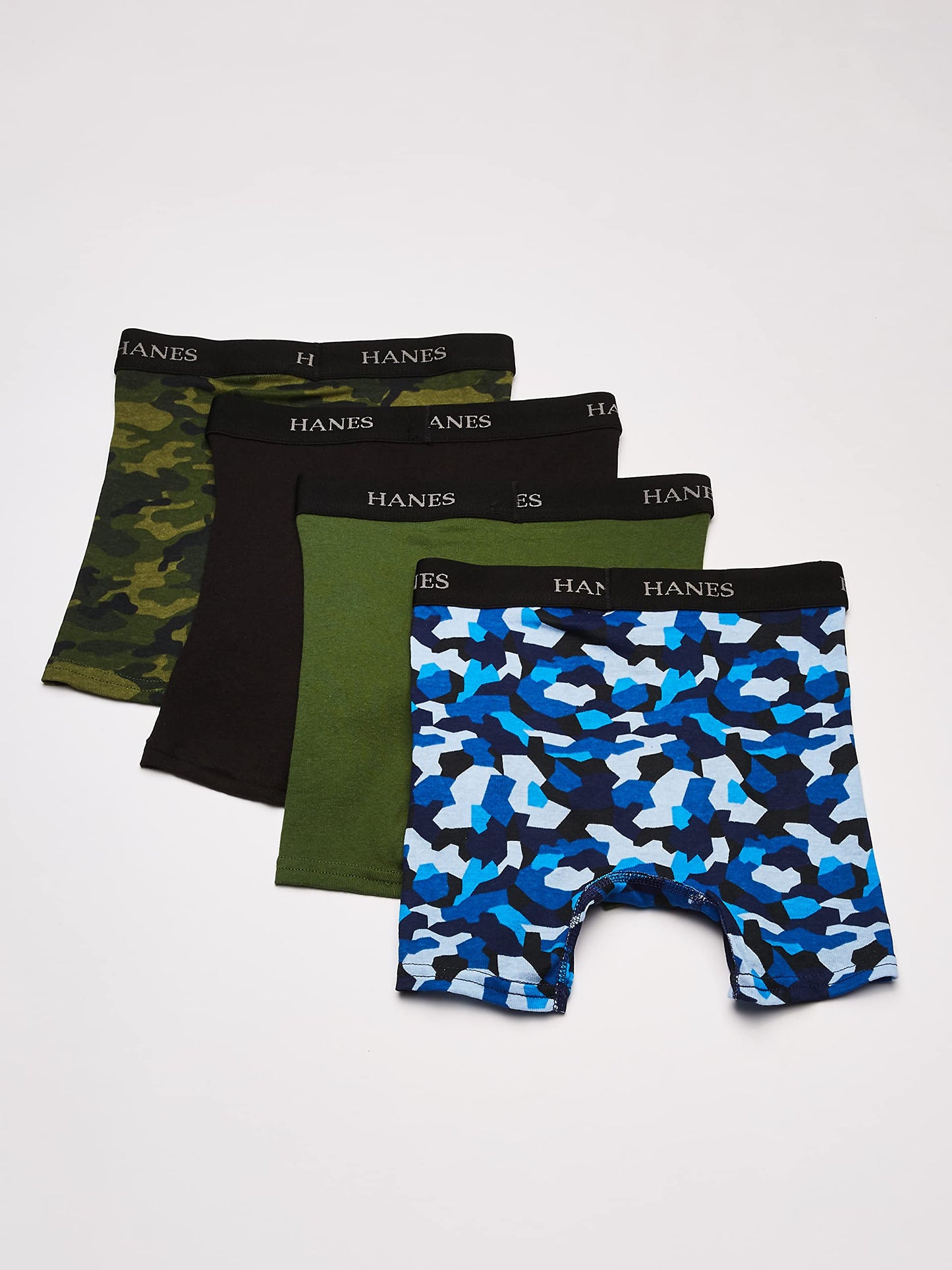 Hanes Boys' 4 Pack Ultimate Comfort Flex Printed Boxer Brief, Assorted, X-Large