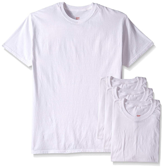 Hanes Men's 5Pack Crew Neck Tagless White Undershirts Crewneck T-Shirts, 3XL