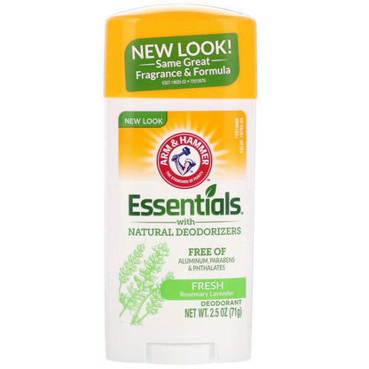 Arm & Hammer Essentials Natural Deodorant, Fresh, 2.5 Oz (Pack of 6)
