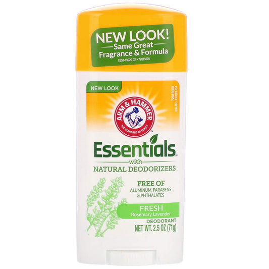 Arm & Hammer Essentials Natural Deodorant, Fresh, 2.5 Oz (Pack of 6)
