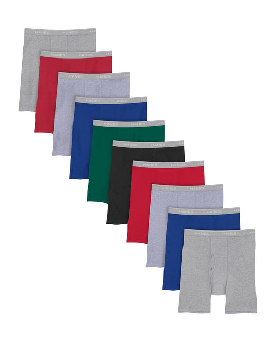Hanes Mens Boxer Briefs With ComfortFlex Waistband 10-Pack, 3XL, Assorted