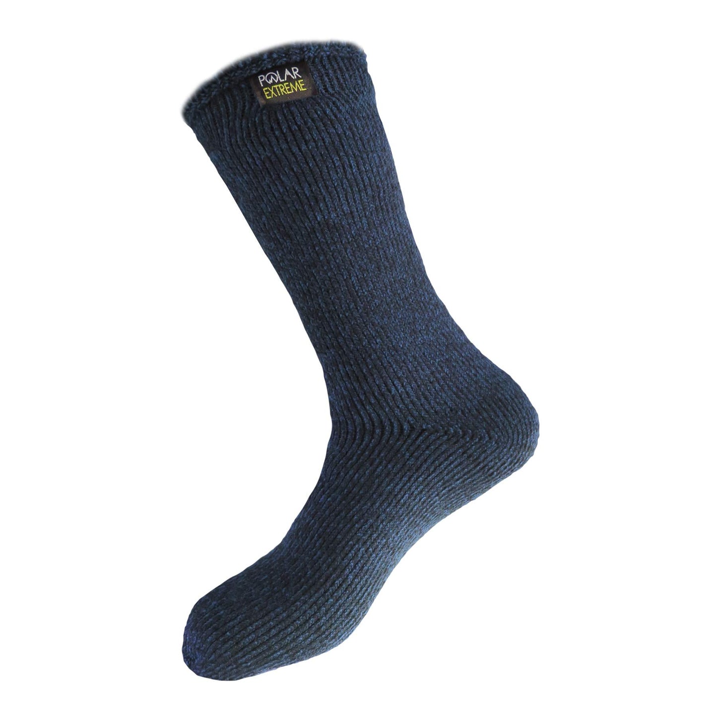Polar Extreme Men's Thermal Sock Extra Heavy Acrylic Winter Marbled Socks (2 Pairs) (Blue)